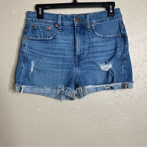 Madewell high rise denim short cut off distressed